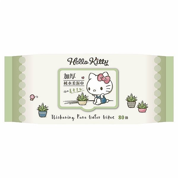 Hello Kitty 加厚純水柔濕巾 3D壓花款(加蓋80抽x1包)【小三美日】 DS016819