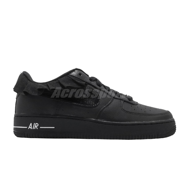 Nike 休閒鞋 Air Force 1 LV8 Ruffle 黑 全黑 女鞋 大童鞋 運動鞋 【ACS】 CI2302-001