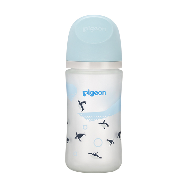 Pigeon貝親第三代母乳實感玻璃矽膠護層奶瓶240ml【六甲媽咪】