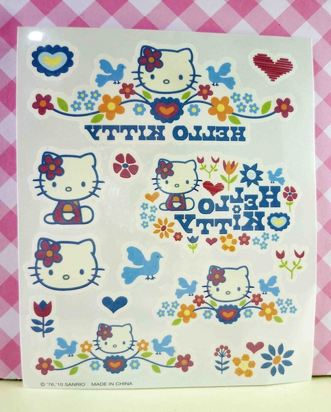 【震撼精品百貨】Hello Kitty 凱蒂貓~KITTY貼紙-香味紋身貼紙-花花(鳥)