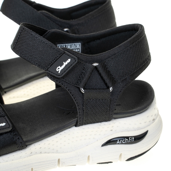 Skechers Arch Fit-Fresh Bloom 涼鞋 女 黑 魔鬼氈 支撐 涼拖鞋 休閒鞋 119305BLK product thumbnail 4