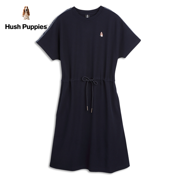 Hush Puppies 洋裝 女裝素色刺繡狗織帶腰抽繩洋裝 product thumbnail 2