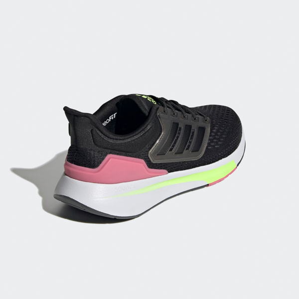 ADIDAS EQ21 RUN 女 慢跑鞋 中底 避震 環保理念 透氣 輕量 黑 粉 H68076 product thumbnail 2