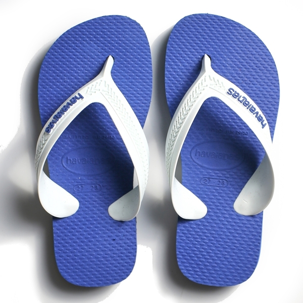 HAVAIANAS 哈瓦仕 童拖 人字拖 KIDS MAX 白藍黑 拖鞋 (布魯克林) 41300906513K