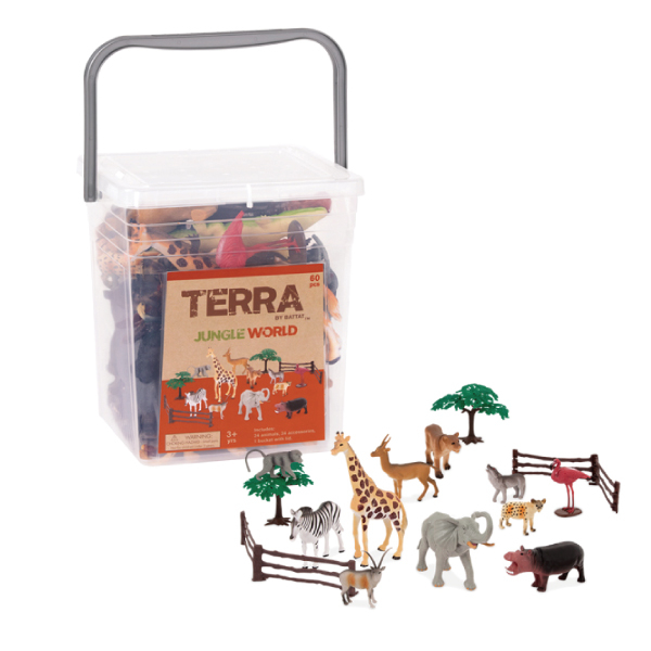 美國 TERRA 叢林世界/動物玩具(情境桶)