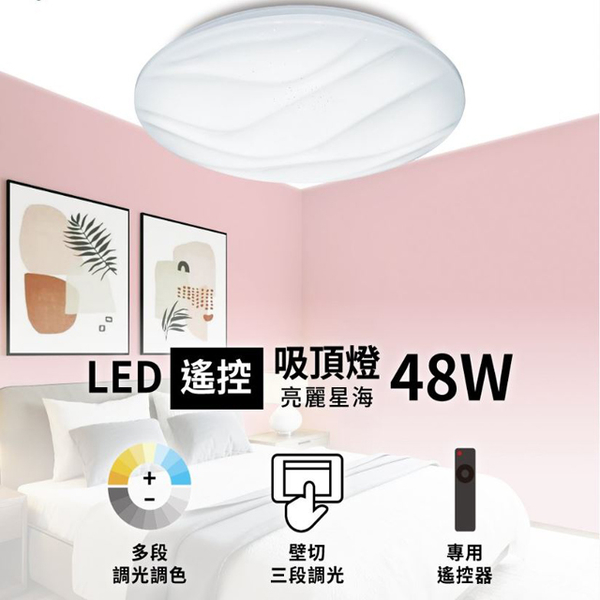 【燈王的店】亮博士 LED 48W 星海吸頂燈 遙控調光調色 客廳 臥室 書房 餐廳 PE0278BR485 product thumbnail 2