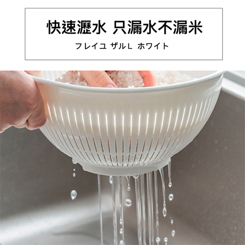 NAKAYA 圓型洗濾桶組 4L(白) 日本製 雙層瀝水籃組 洗米 洗菜 洗蔬果 瀝水 收納【愛買】 product thumbnail 3