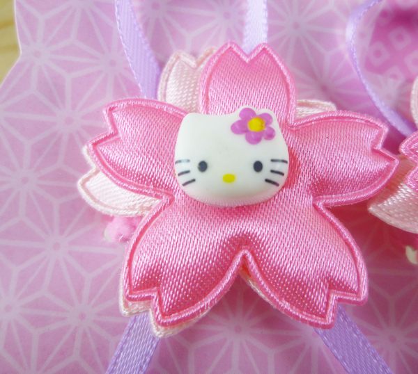 【震撼精品百貨】Hello Kitty 凱蒂貓~髮圈 雙花緞帶/櫻花紫球【共2款】 product thumbnail 4