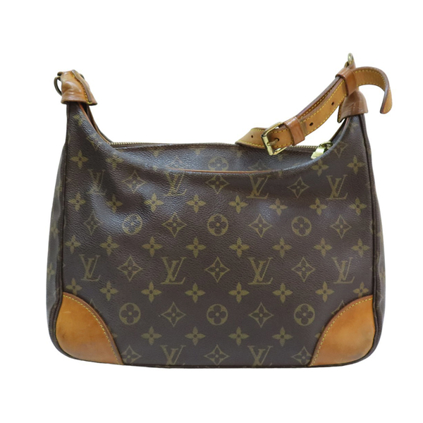 【二手名牌BRAND OFF】LOUIS VUITTON LV 路易威登 棕色 原花 塗層帆布 Boulogne 30 牛角 肩背包 M51265