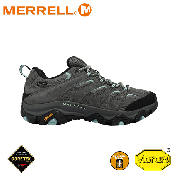 【MERRELL 美國 女 MOAB 3 GORE-TEX W 經典登山健行鞋-寬楦《淺灰/淺綠》】ML036318W/戶外鞋