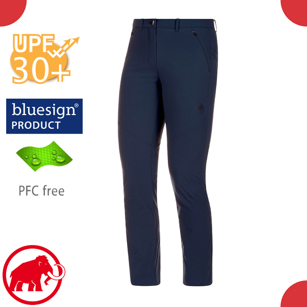 【MAMMUT 長毛象 女 Hiking pants 長褲《藏青》】1022-00430/休閒運動褲/彈性透氣/防曬/輕量機能