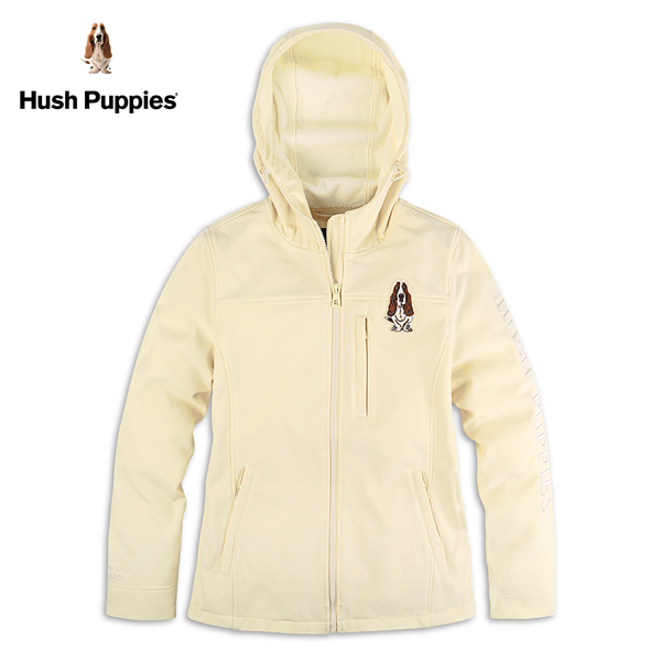 Hush Puppies 外套 女裝刺繡狗防風機能刷毛立領連帽外套