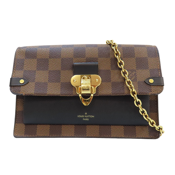 【二手名牌BRAND OFF】LOUIS VUITTON LV 路易威登 棕色 棋盤格 帆布 Vavin Chain Wallet 單肩包 N60221