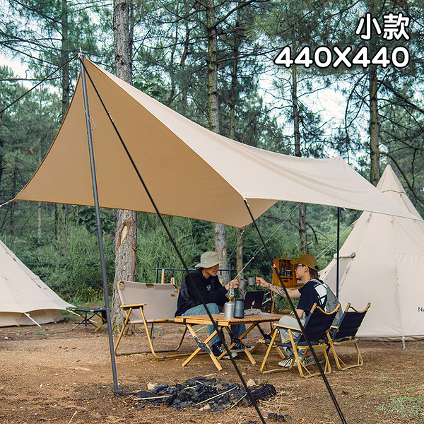 泰博思 贈營柱 六角蝶形天幕(小款) 塗銀膠 露營防曬 野餐 碟型天幕 遮陽 客廳帳 440*440 【H081】