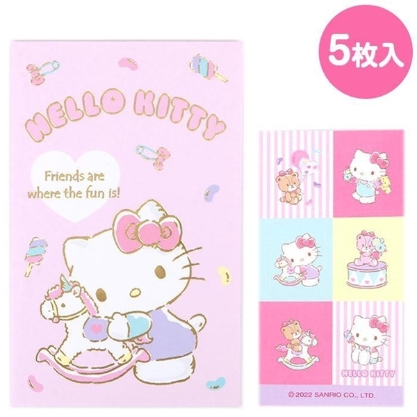 【震撼精品百貨】Hello Kitty 凱蒂貓~日本SANRIO三麗鷗 KITTY迷你直式紅包袋5入組 (粉搖搖馬款)*45685