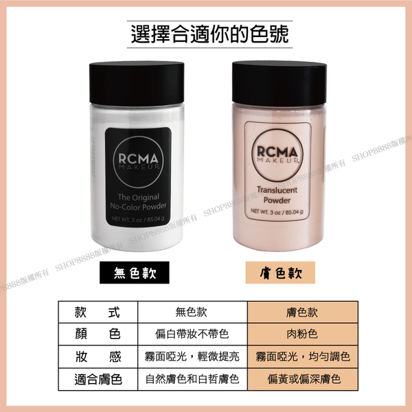 美國 RCMA 無色 膚色定妝蜜粉85g 送粉盒(大)+粉撲 product thumbnail 3