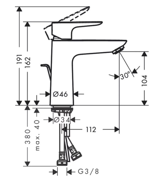 【麗室衛浴】德國hansgrohe Talis E 臉盆龍頭 71710 亮鉻色 / 另售五色 product thumbnail 3