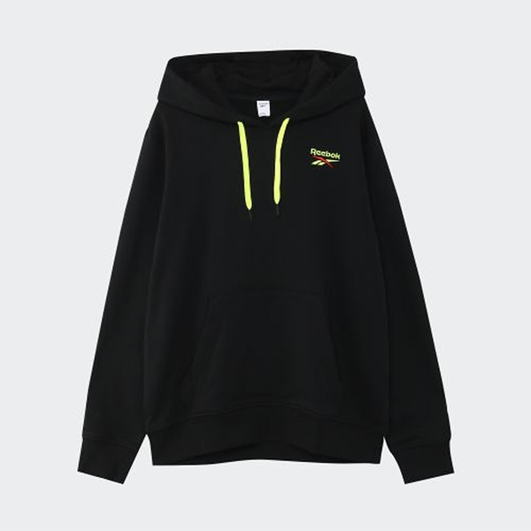 REEBOK XLARGE 男裝 女裝 長袖 連帽 帽T 聯名 休閒 寬鬆 渲染配色 棉質 黑【運動世界】GL8066