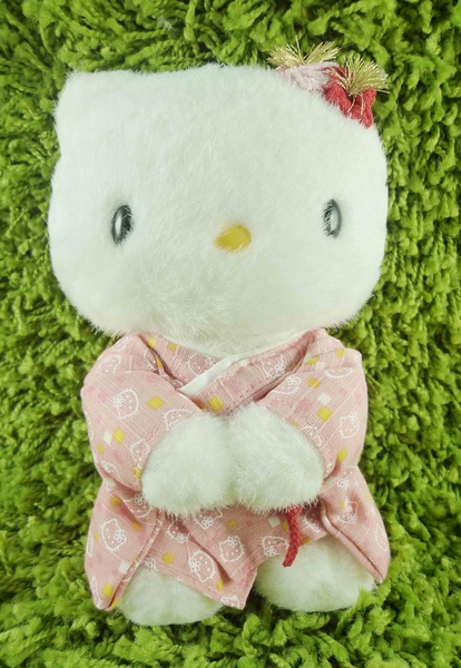 【震撼精品百貨】Hello Kitty 凱蒂貓~KITTY絨毛娃娃-和風服飾-粉紅色