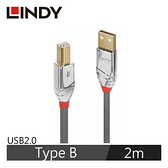 LINDY林帝 CROMO USB2.0 TYPE-A公 TO TYPE-B公 傳輸線 2M