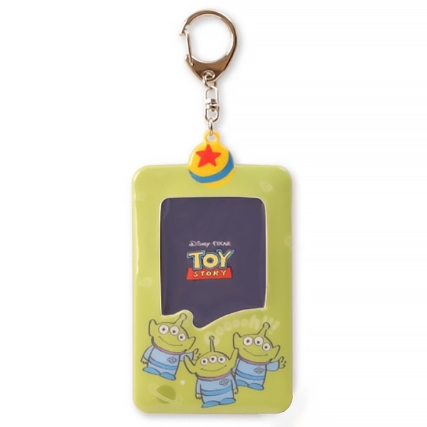 小禮堂 迪士尼 三眼怪 造型票卡收納套鑰匙圈 (綠站姿款) 4710588-016992