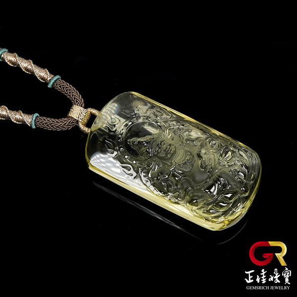 黃水晶 頂級極淨 黃財神無事牌 66.6g 黃水晶吊墜 product thumbnail 5