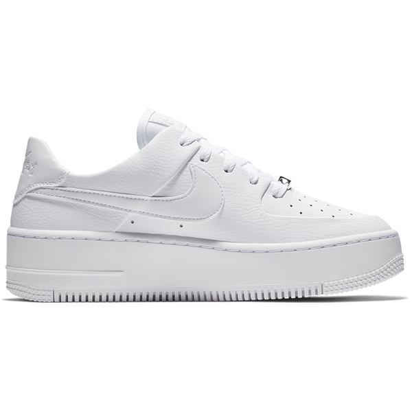 NIKE AF1 SAGE LOW 女鞋休閒厚底皮革鐵牌透氣避震白【運動世界