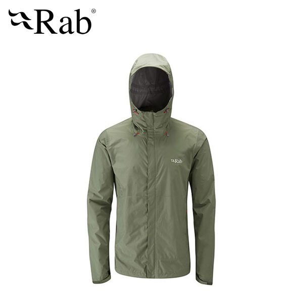 英國 RAB Downpour Jacket 高透氣連帽防水外套 男款 田野綠 #QWF61