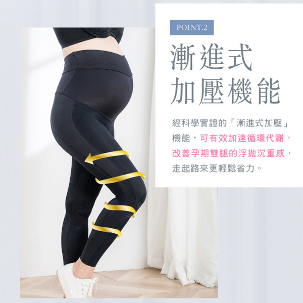 【iFit 愛瘦身】Fitty 運動/護膝壓力褲 孕婦款 黑色 XS-L product thumbnail 5