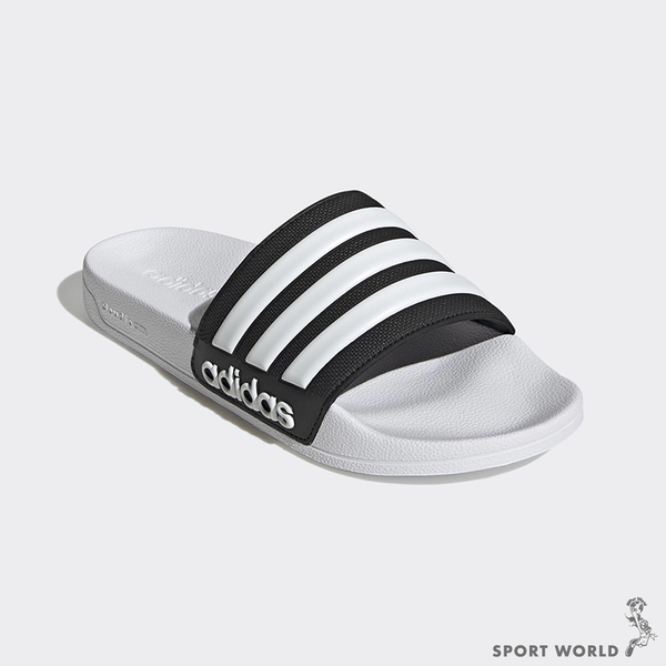 Adidas ADILETTE SHOWER 男鞋 女鞋 拖鞋 休閒 白黑【運動世界】GZ3773 product thumbnail 4