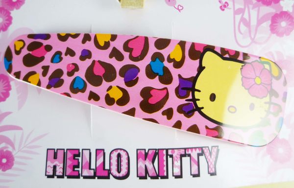 【震撼精品百貨】Hello Kitty 凱蒂貓~髮夾 長頸鹿/粉豹紋/英文/斑馬【共4款】 product thumbnail 3