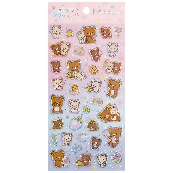 【震撼精品百貨】Rilakkuma San-X 拉拉熊懶懶熊~拉拉熊 鬆弛熊透明閃亮貼紙(甜點款)*80600