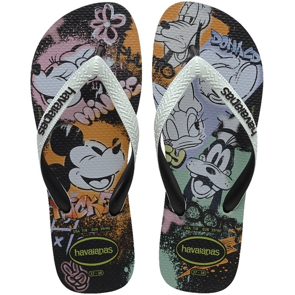 havaianas 哈瓦士 巴西人字拖 男款 Disney stylish 黑白 涼鞋 拖鞋 夾腳拖 海灘鞋【南風百貨】