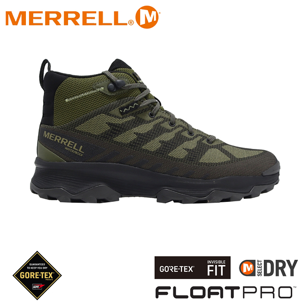 【MERRELL 美國 男 SPEED ECO MID WP 防水中筒登山健行鞋《深綠》】ML037539/登山鞋/越野/戶外