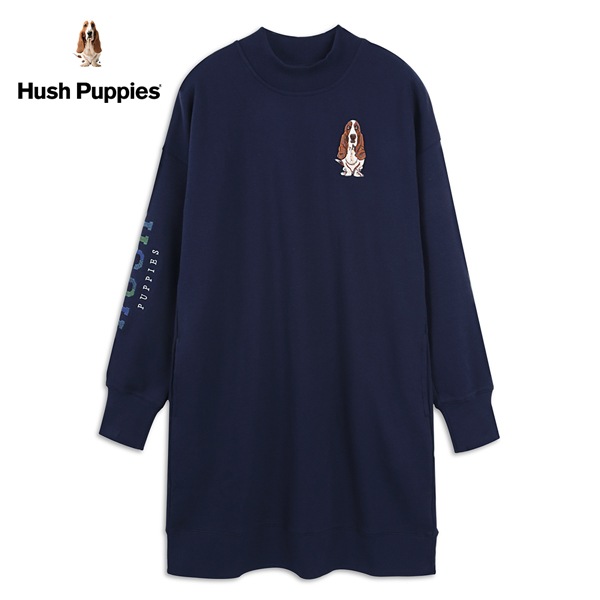 Hush Puppies 洋裝 女裝品牌刺繡半高領洋裝