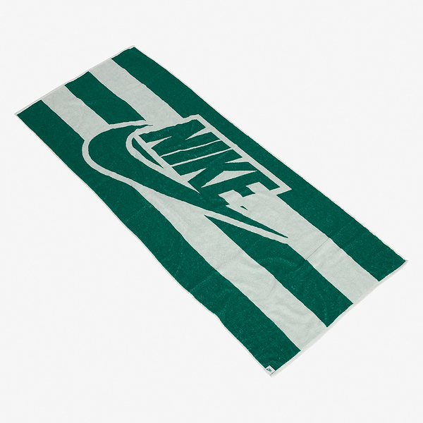 NIKE Club 海灘毛巾 綠色條紋 薄款 運動毛巾 吸水 大Logo 毛巾 N1011123119OS
