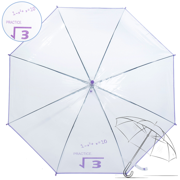 樂嫚妮 自動開傘/直立透明雨傘-紫 數學程式