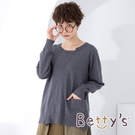 betty’s貝蒂思　素色羅紋領針織線衫(深灰)