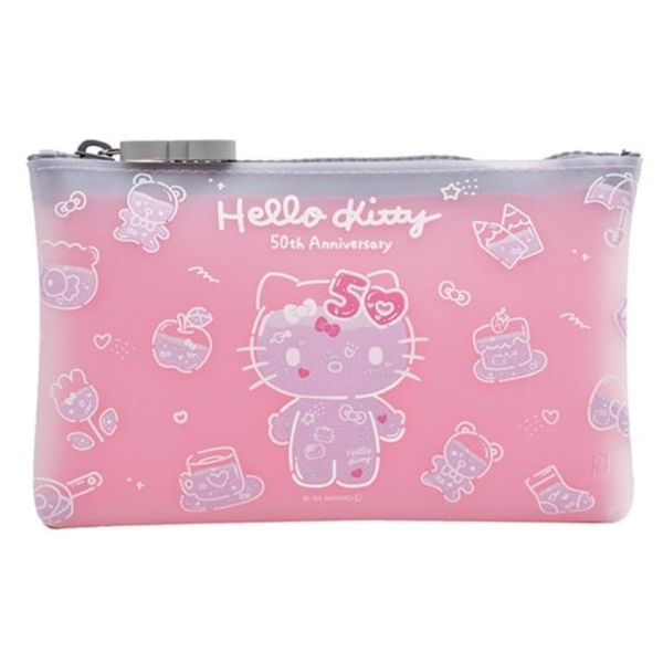 小禮堂 Sanrio 三麗鷗 Hello Kitty 50週年 矽膠小物收納包 product thumbnail 4