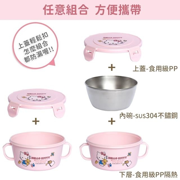 小禮堂 Sanrio 三麗鷗 不鏽鋼雙耳隔熱碗 Kitty 布丁狗 product thumbnail 2