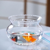 養殖箱烏龜缸客廳創意小型魚缸迷你烏龜缸玻璃魚缸圓形家用金魚缸辦公桌面擺件YJT 【快速出貨】