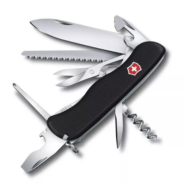 【Victorinox 瑞士維氏】瑞士刀 OUTRIDER 111mm 14用-黑(0.8513.3)