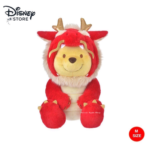 【SAS】日本限定 迪士尼商店 Disney Store 小熊維尼 ETO POOH 龍年 紅 玩偶娃娃 (M) 42cm