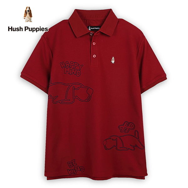 Hush Puppies POLO衫 男裝Q版趴趴狗刺繡POLO衫