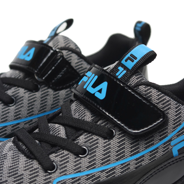 FILA 童鞋 藍灰 黏帶 氣墊 運動鞋 中童 3J411X003 product thumbnail 2