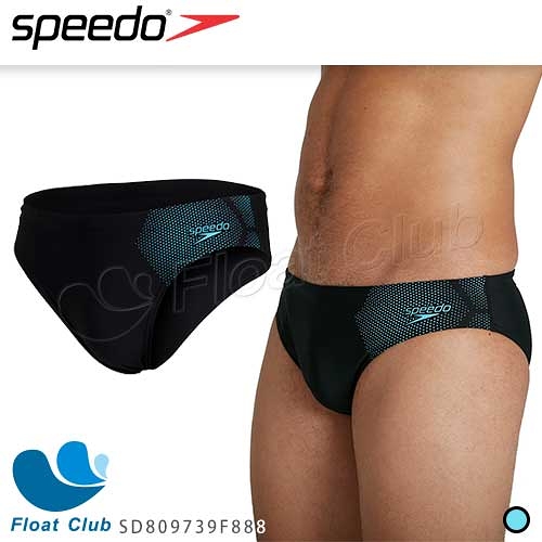 【SPEEDO】男運動三角泳褲 Tech Placement 7cm 黑亮藍 SD809739F888 原價1280元