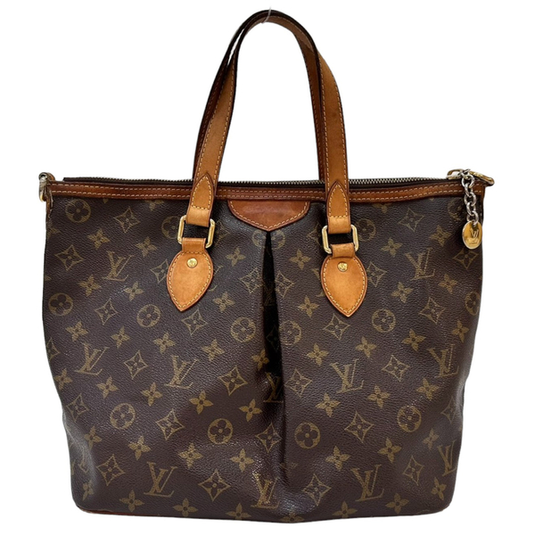 【二手名牌BRAND OFF】LOUIS VUITTON 路易威登 棕色 原花 PVC塗層帆布 Palermo PM 兩用包 M40145 product thumbnail 2