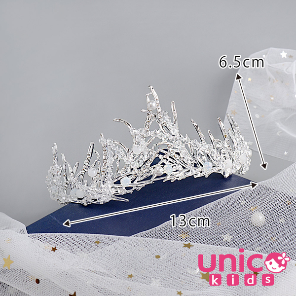 UNICO 兒童 冰雪奇緣艾莎款銀色公主水晶皇冠頭飾/髮飾 product thumbnail 9