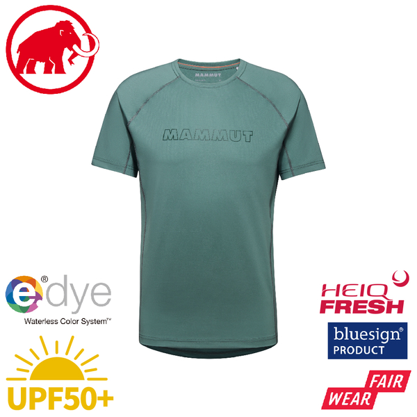 【MAMMUT 長毛象 男 Selun FL T-Shirt Logo 短袖T恤《深玉石綠》】1017-05050/運動衫/短T