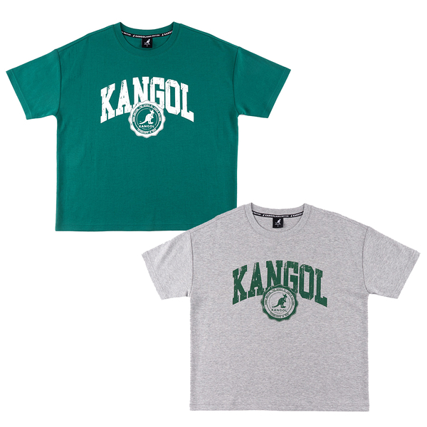 KANGOL 短T 綠 灰 厚棉 短袖棉T 63221002-